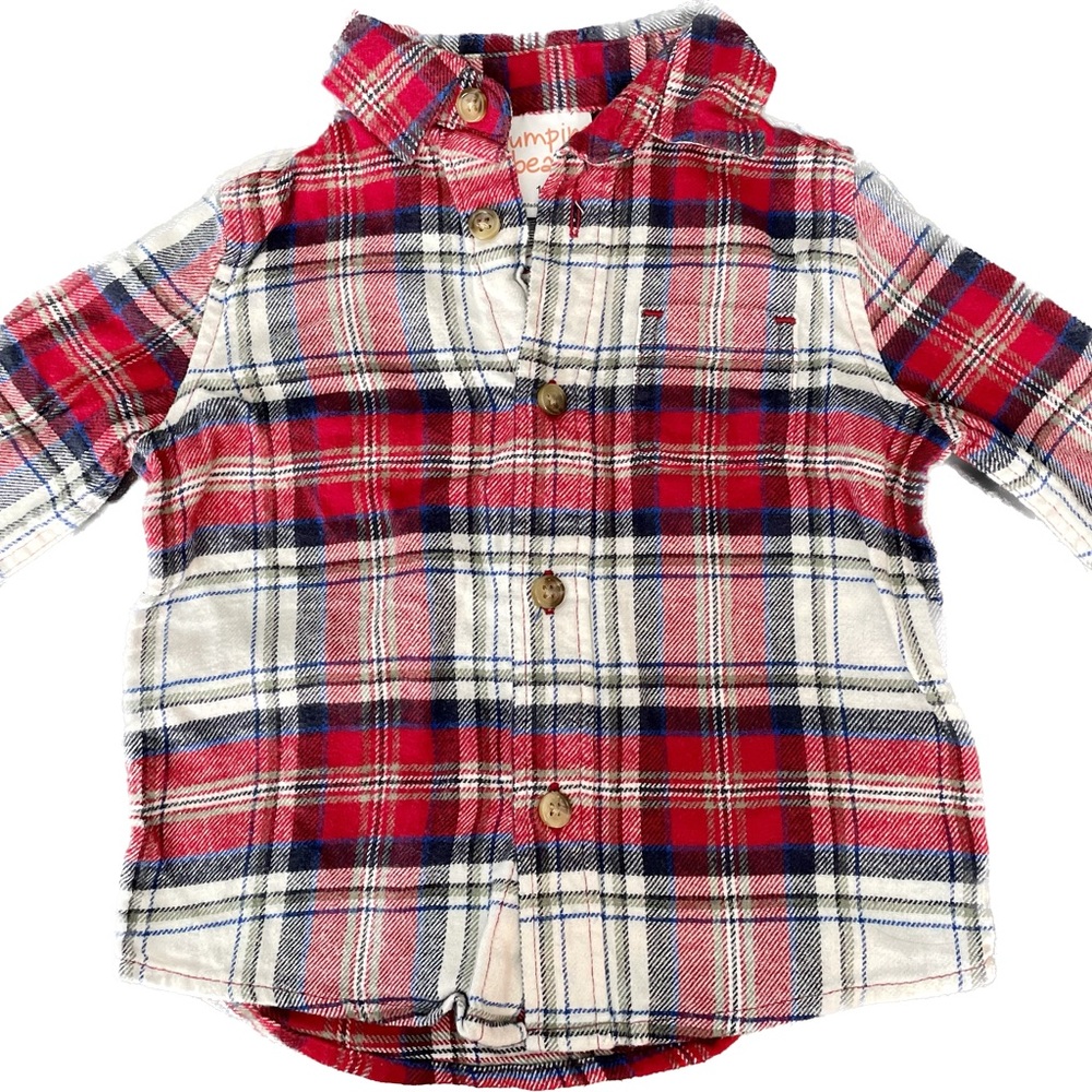12 Month Jumping Bean Plaid Button Down Shirt For Boys